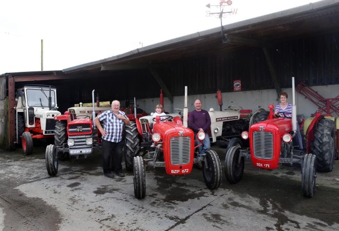 All aboard.... Allen, Tory, Trevor and Jean Wylie preparing for Saturday's Tractor Run.