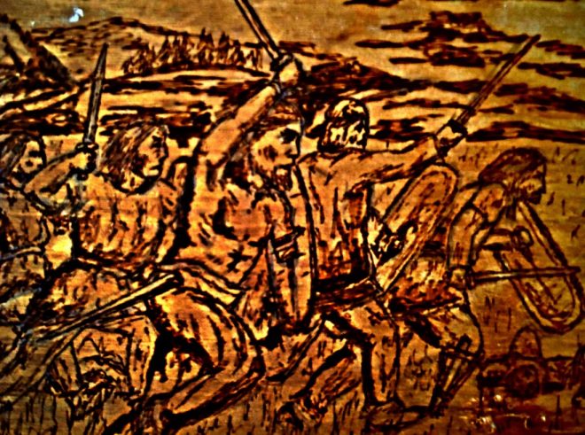 A scene from the battle of Magh Ithe.