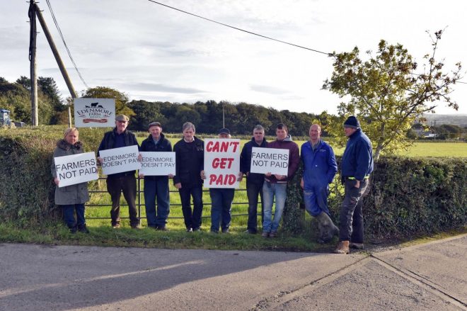 Farmers protesting outside the premises two weeks ago.