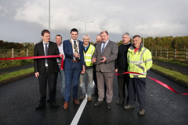 Mayor of the Letterkenny Municipal District, Cllr James Pat McDaid, opens the new road.