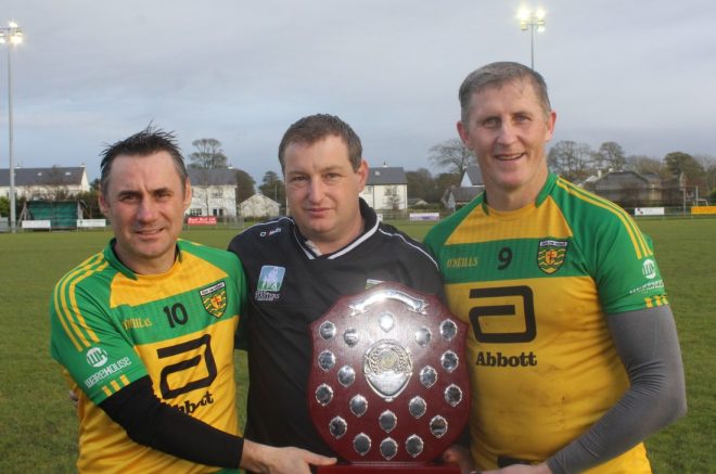 Donegal manager John McNulty with Paul and Charlie Gallagher