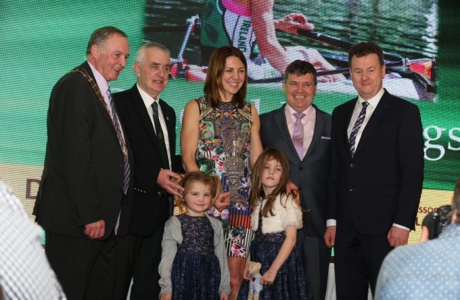 Sinead Jennings collects the Overall Donegal Sports Star of the Year award for 2016
