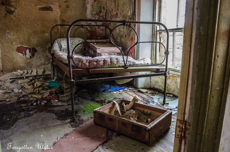 The bedroom of an abandoned Donegal house.