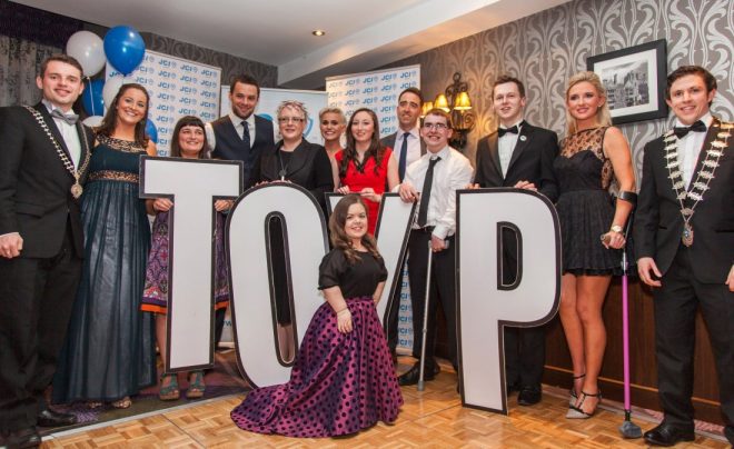 Last year's national TOYP winners, including Nikki Bradley and Seamus McGrory.