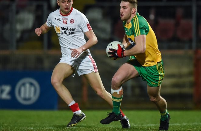 Stephen McMenamin in action for the Donegal Under 21s last week
