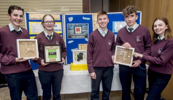Students from Loreto School in Milford showcase their business at the recent finals of the Donegal Student Enterprise Programme.