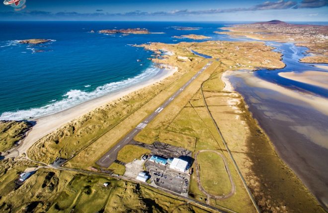 The stunning view as you drop down on to the Wild Atlantic Way at Donegal Airport.