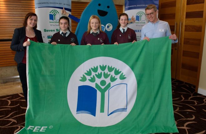 Students from Loreto Community School in Milford collecting their Green Flag.