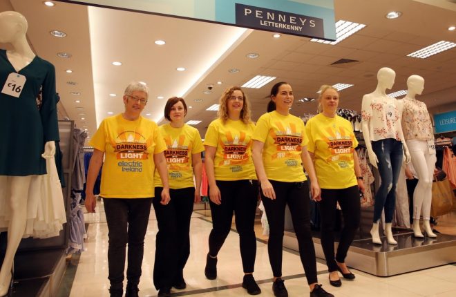 Maura O'Grady, Irene Smyth, Linda Bond, Sinead Curran and Edel Ward who will be joining colleagues in the early hours of tomorrow for the Darkness Into Light walk.