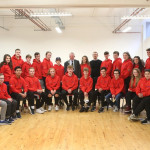 Donegal Youth Council members with County Cathaoirleach, Cllr Terence Slowey, Ann McAteer, HSE Health Promotions, Carolyn Maguire, Youth Council Co-ordinator, Gareth Gibson, Donegal Youth Service, Lorraine Thompson, Regional Director, DYS and Mairead Cranley, Donegal County Council.