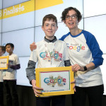 PJ Doherty, Scoil Naomh Fiachra, Illistrin with Fionnuala Meehan, VP and head of Google Ireland.