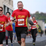 Sarah and Martin McFadden running towards the finish line of the North West 10K on Sunday last.