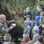 Some of the children and young people who took part in the Wainfest Survival Skills Course with Sgt O’Brien of the 28th Infantry Battalion at Donegal County Museum.