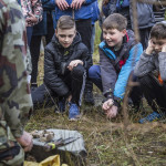 Some of the children and young people who took part in the Wainfest Survival Skills Course with Sgt O’Brien of the 28th Infantry Battalion at Donegal County Museum.