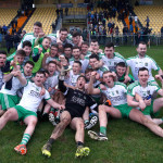 Mac Cumhaills's celebrate their win over St. Naul's at O'Donnell Park, Letterkenny, yesterday.