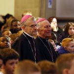 Bishop Alan McGuckian (left) with the man he replaced, Bishop Philip Boyce. Bishop Boyce has been appointed to replace the Bishop of Dromore following his resignation.