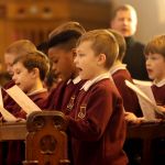 Pupils singing at the Scoil Cholmcille National School Carol Service in the Cathedral on Wednesday afternoon. Photo: Donna El Assaad