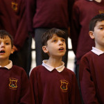 Kirill Malcvic, Jude Bonner and Donnacha Curran at the Scoil Cholmcille National School Carol Service in the Cathedral on Wednesday afternoon.
