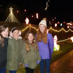 Erin Murphy, Niamh Toland, Kylah McGinley and Laura Sweeney at the Whoriskey's Christmas Lights, Kerrykeel on Friday night.