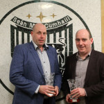 Sean MacCumhaill's Club Persons of the year Simon McDevitt and Bryan Cannon pictured at the annual club presentation of awards in the Ballybofey clubhouse on Saturday night.