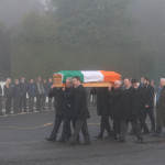Guard of Honour by Deele College students as the funeral of Paddy Harte passes the gates.