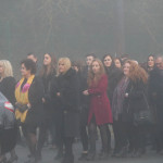 Family members at the funeral.