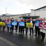 TUI staff striking at Finn Valley College on Thursday afternoon.