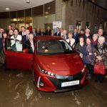 Members of the Local Link Board Donegal, Hospital Management, SEAI and Taxi Drivers at the launch of an exciting new initiative at Letterkenny University Hospital, that aims to move Renal Dialysis Transport from being a service delivered by traditional taxis and hackneys, fuelled by diesel, to a sustainable transport provision which will be more cost effective while significantly reducing the carbon footprint. A pilot which will take place over the month of February 2018, where 6 of our contracted taxi vehicles are replaced with a mix of 6 sustainable vehicles, provided by Toyota Ireland and Nissan Ireland. Photo Clive Wasson