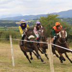 Young jockeys racing at the Horse Racing on Hillsboro Farm, Ramelton on Saturday.