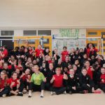World Handball Champion Avril McNamee, MacCumhaill's GAA Club, Ballybofey, visited Scoil Mhuire Gan Sml, Letterkenny to coach the pupils on the skills of Handball this week. Avril won a gold medal in the recent World Championships in Minnesota, USA.