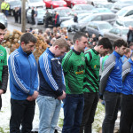A Guard of Honour from Cloughaneely GAA Club and Glenea United FC at the funeral of Shaun Harkin.