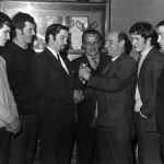 The first CYMS Donegal team to win the North West Senior Snooker Championship in 1968. They defeated Star A Derry in the final which was played in Doherty's Social Club, Derry. Pictured from left to right are: Neil Gallagher, Michael Mulrennan, a representative from Edmund Kee Jewellers, Derry (sponsors), Dan McLaughlin, Harry Deehin, Eugene Gallagher and Patsy James. Photo: courtesy Neil Gallagher.
