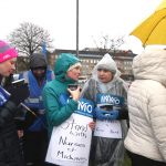 Members of the INMO on the picket line at Letterkenny University Hospital during the second day of the nationwide strike by members of the nurses and midwives union.