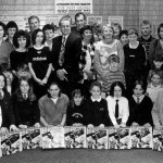Parents, pupils, teachers and members of the Letterkenny Tidy Towns committee at the presentation of prizes for 'The Busy Beaver' town mascot competition. Also pictured are members and guests following a special day at Letterkenny Womens Centre, Port Road, Letterkenny in 1997.